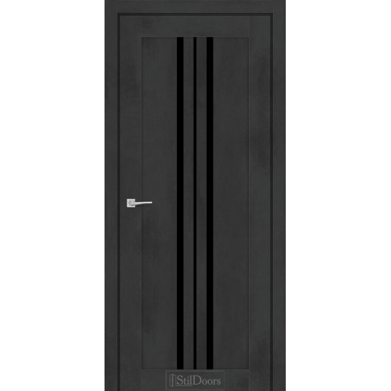 Двері міжкімнатні ARMANO бетон антрацит скло чорне StilDoors