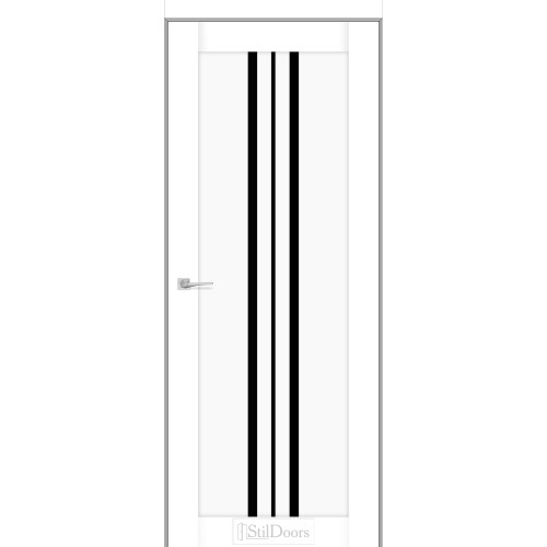 Дверь межкомнатная ARMANO белый мат стекло черное StilDoors 
