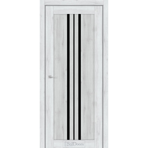 Дверь межкомнатная ARMANO дуб альпийский стекло черное StilDoors 