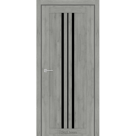 Двері міжкімнатні ARMANO дуб патина скло чорне StilDoors