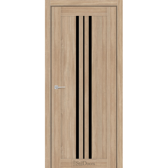 Двері міжкімнатні ARMANO ясен пісочне скло чорне StilDoors