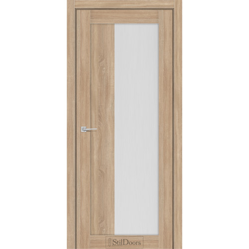 Дверь межкомнатная LIVORNA ясень песочный стекло сатин StilDoors 