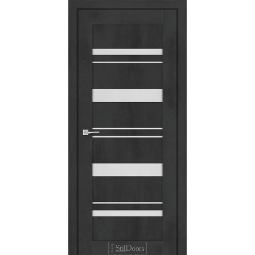 Дверь межкомнатная FIORENA бетон антрацит стекло сатин StilDoors 