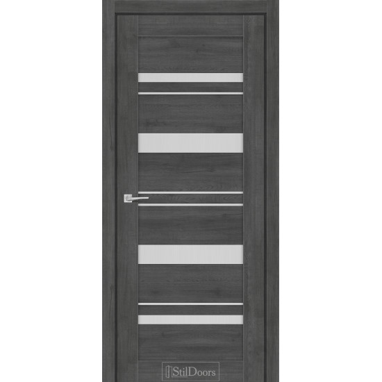 Двері міжкімнатні FIORENA дуб смоки скло чорне StilDoors