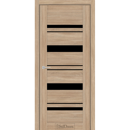 Двері міжкімнатні FIORENA ясен пісочний скло чорне StilDoors