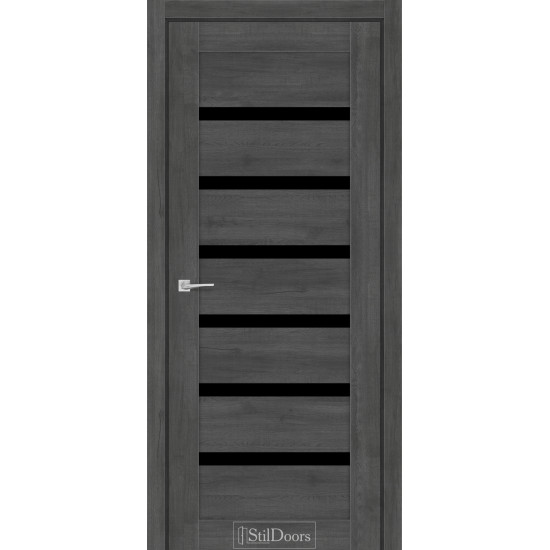 Двері міжкімнатні Fioranо дуб смоки скло чорне StilDoors