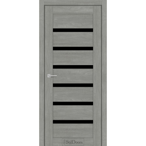 Дверь межкомнатная Fioranо ясень нордик стекло черное StilDoors 