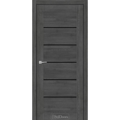 Двері міжкімнатні SALVERO дуб смоки скло чорне StilDoors