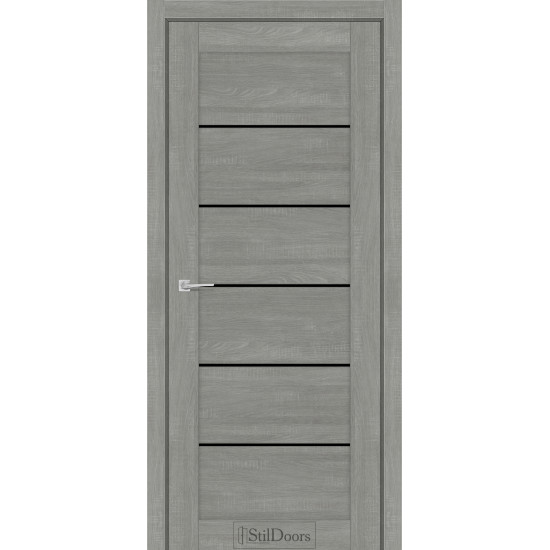 Двері міжкімнатні SALVERO ясен норддик скло чорне StilDoors