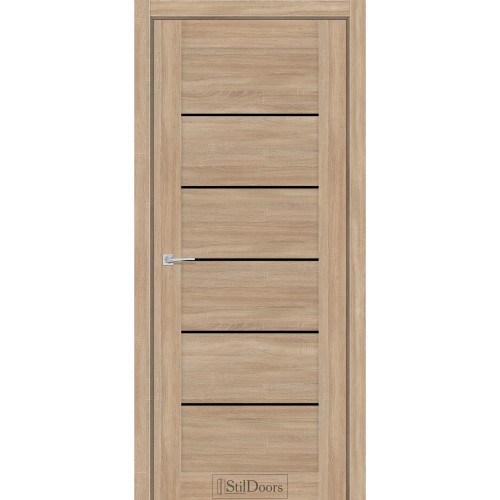 Двері міжкімнатні SALVERO ясен пісочний скло чорне StilDoors