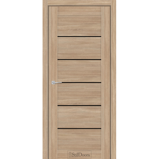 Двері міжкімнатні SALVERO ясен пісочний скло чорне StilDoors