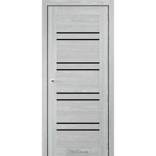 Дверь межкомнатная FERRO флитвуд грэй стекло черное StilDoors 