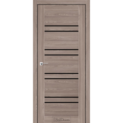 Дверь межкомнатная FERRO флитвуд мокко стекло черное StilDoors 