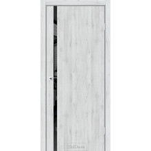 Дверь межкомнатная LOFT GLASS дуб альпийский черный торец StilDoors 
