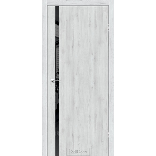 Дверь межкомнатная LOFT GLASS дуб альпийский черный торец StilDoors 