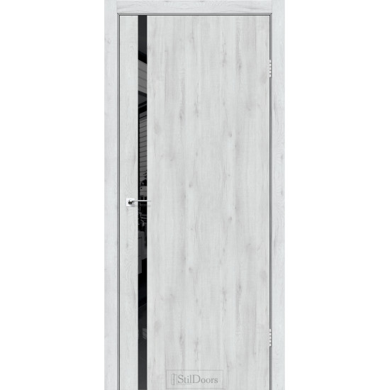 Двері міжкімнатні LOFT GLASS дуб альпійський чорний торець StilDoors