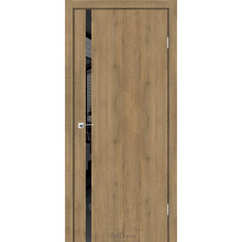 Дверь межкомнатная LOFT GLASS дуб крафт черный торец StilDoors 