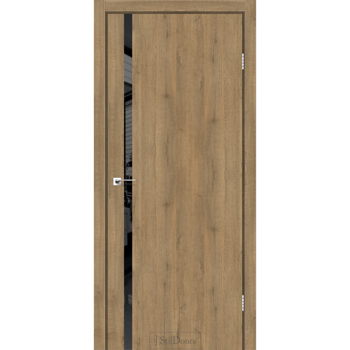 Дверь межкомнатная LOFT GLASS дуб крафт черный торец StilDoors 