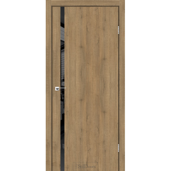 Двері міжкімнатні LOFT GLASS дуб крафт чорний торець StilDoors