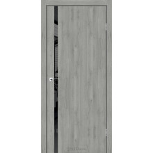 Дверь межкомнатная LOFT GLASS дуб платина черный торец StilDoors 