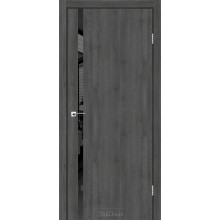Дверь межкомнатная LOFT GLASS дуб смоки черный торец StilDoors 