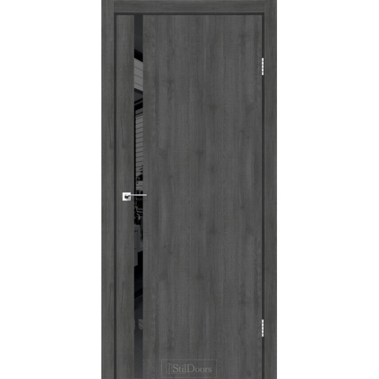 Двері міжкімнатні LOFT GLASS дуб смоки чорний торець StilDoors