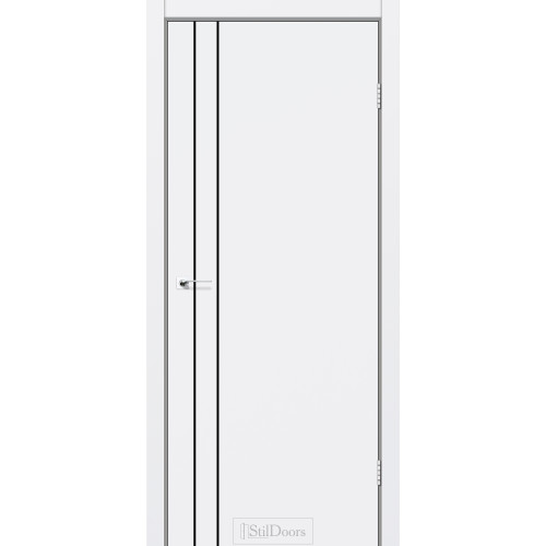 Дверь межкомнатная LOFT LINE белый мат черный торец StilDoors 