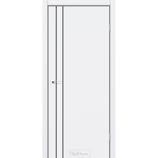 Двері міжкімнатні LOFT LINE білий мат чорний торець StilDoors
