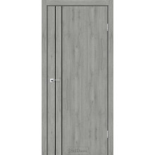 Дверь межкомнатная LOFT LINE дуб платина черный торец StilDoors 