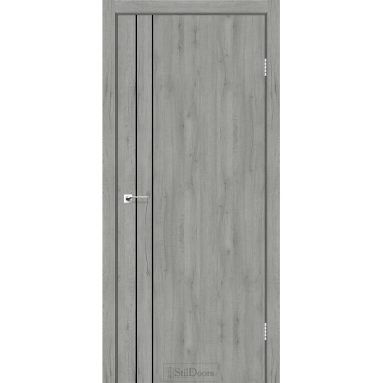 Двері міжкімнатні LOFT LINE дуб платина чорний торець StilDoors