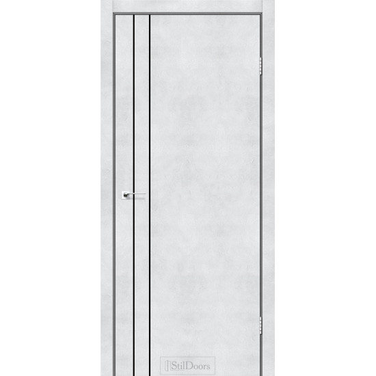 Двері міжкімнатні LOFT LINE світлий бетон чорний торець StilDoors